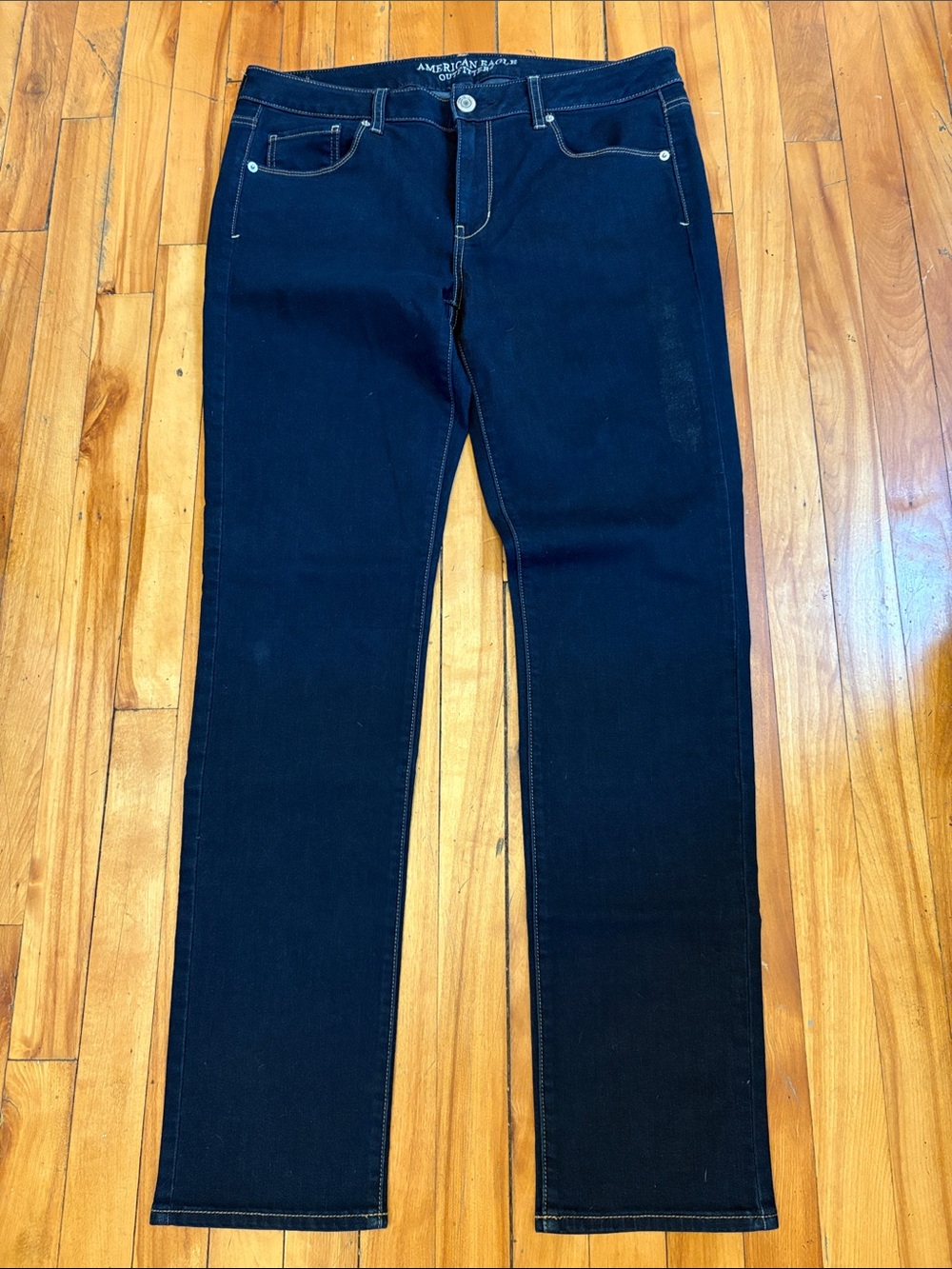 American Eagle Outfitters Women's Navy Slim Straight Jeans - Size 14 Long
